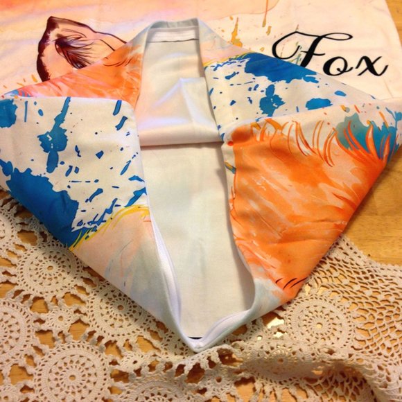 Fox with colorful paint splash background pillow cover - Picture 4 of 5